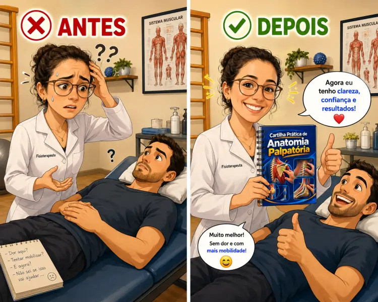 Antes e depois de utilizar a Cartilha Prática de Anatomia Palpatória
